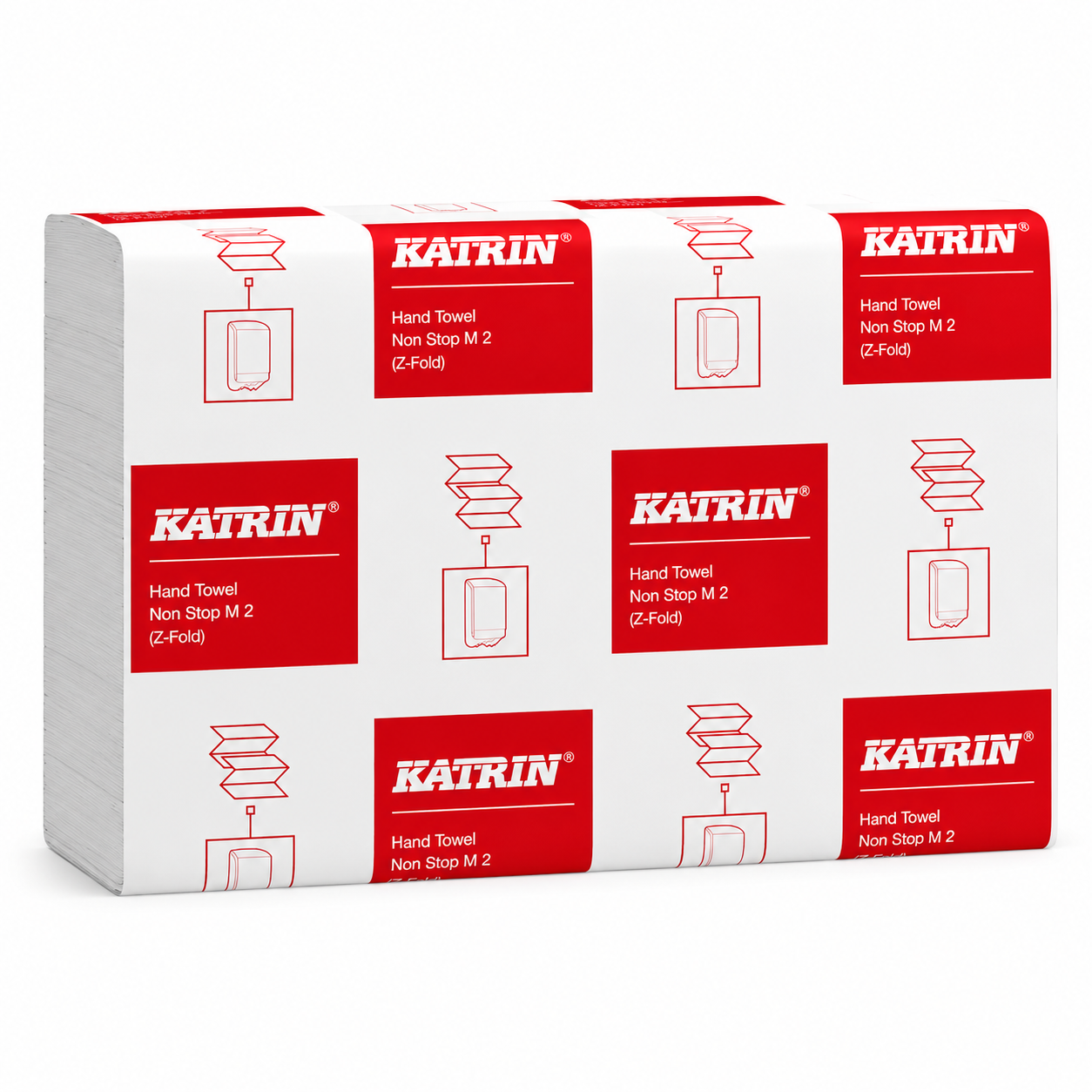 P-Katrin Z-Fold Non-Stop 2 Ply White Hand Towels - Case of 3360 Sheets