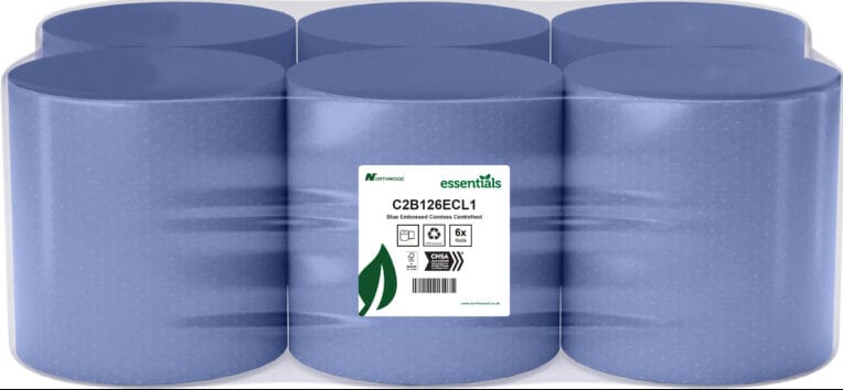 Blue Roll - Coreless Centrefeed - 2 Ply 120m - Case of 6