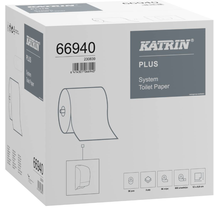 Toilet Roll - Katrin System 800 - 100m - 43mm Core - Case of 36