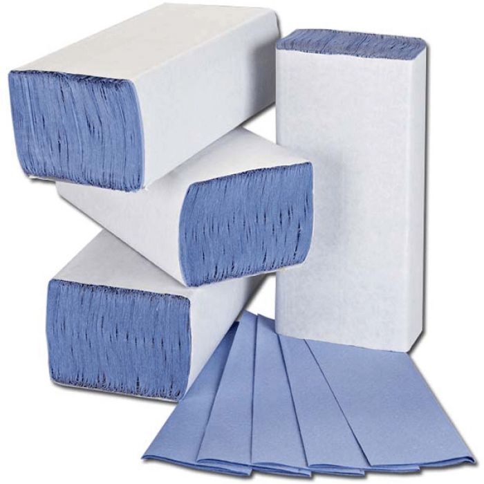 Leonardo Z-Fold Hand Towels 1 Ply - Blue - Case of 3000