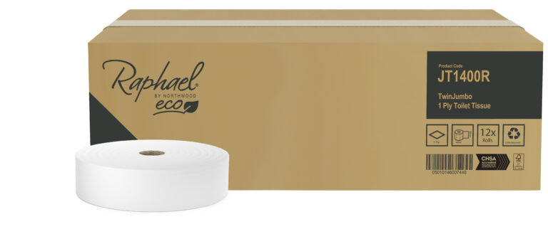 Toilet Rolls - Raphael - Jumbo - 400m - 1 Ply - Case of 12