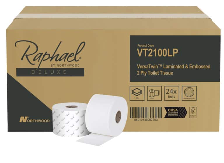 Toilet Roll - Raphael Versatwin - Laminated & Embossed - 100m - 2 Ply - Case of 24