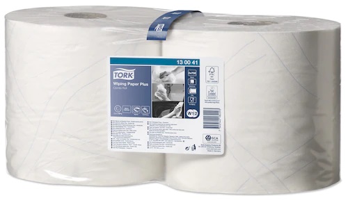 Tork W1/W2 Wiping Paper Plus Combi Rolls  2 Ply White - Pack of 2