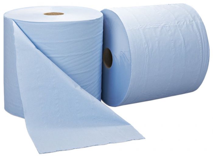 Industrial Wiper Roll 2 Ply Jumbo Roll - Case of 2 - Blue