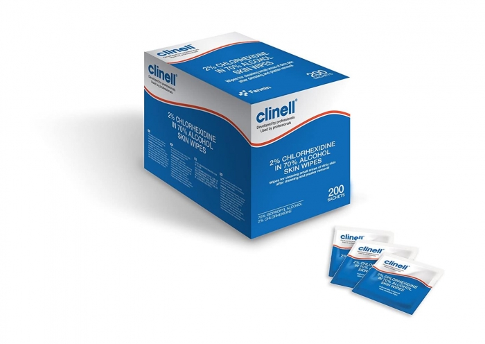 Clinell® Blue Wipes for Skin - Box of 200