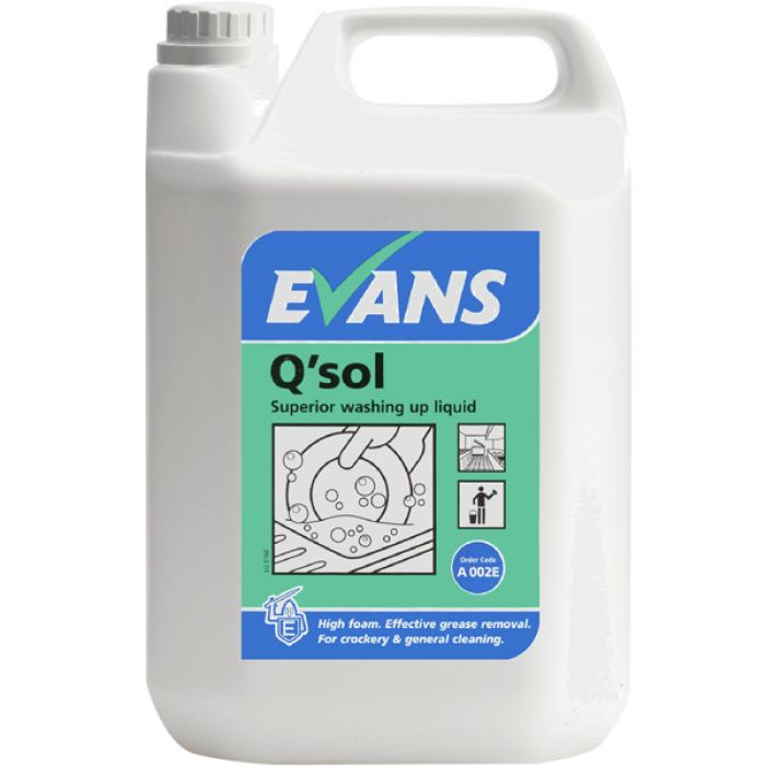 Evans Q'sol Superior Washing Up Liquid - Case of 2x5L