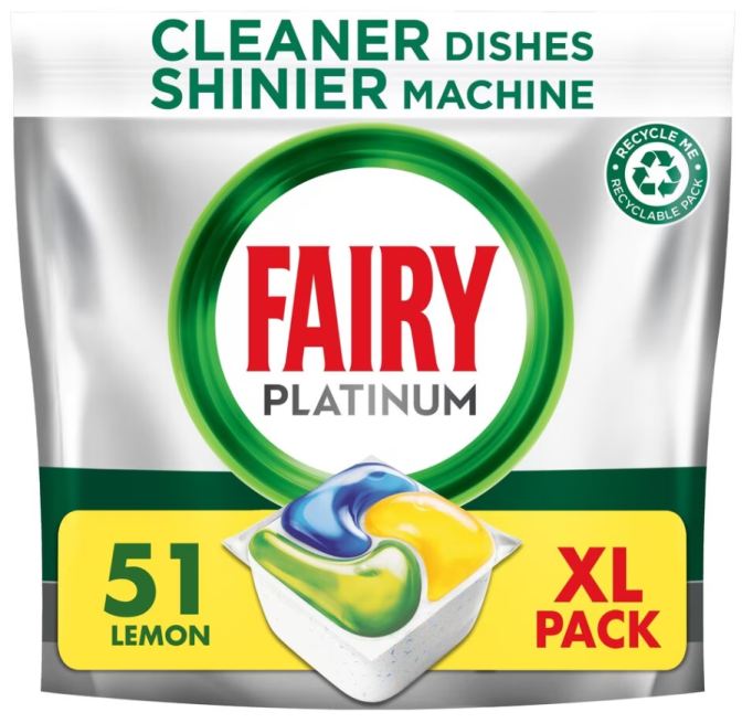 Fairy Dishwasher Tablets Platinum Lemon - Pack of 51