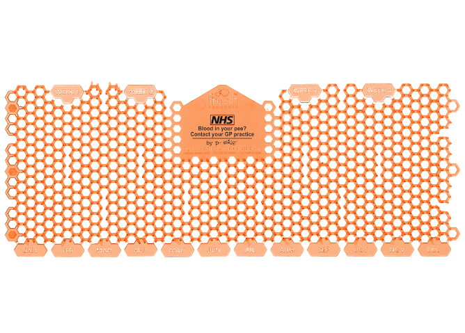 P Wave NHS Trough Urinal Screen Pack Of 6 Mango AUK Hygiene p-wave-nhs-trough-urinal-screen-pack-of-6-mango-auk-hygiene