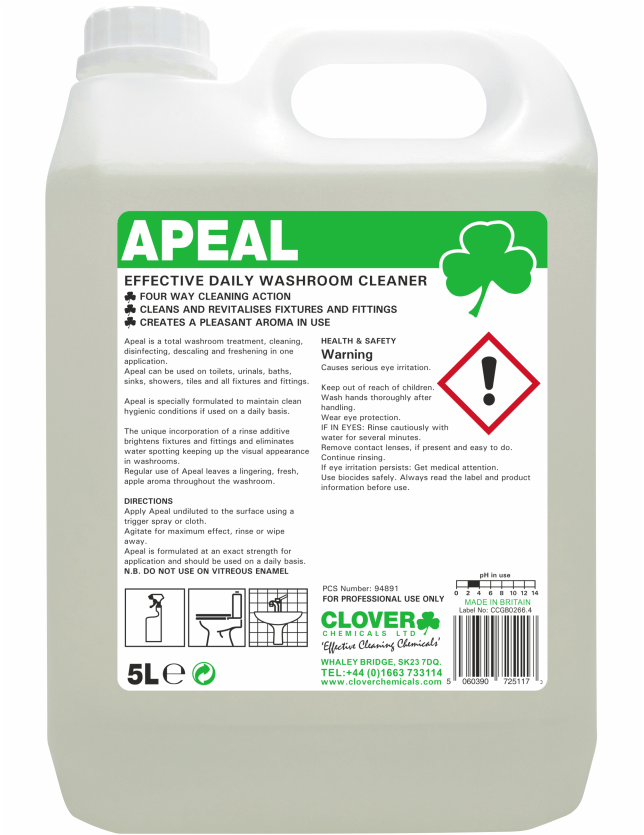 Clover Apeal Washroom Cleaner - Case of 2x5L