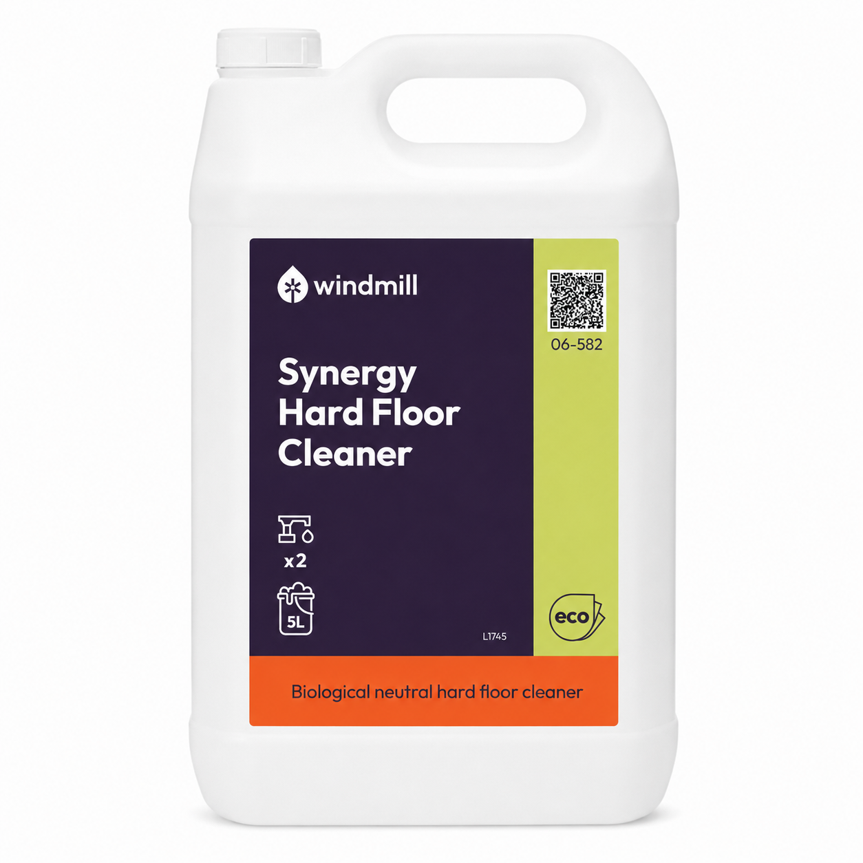 Windmill Synergy Hard Floor Cleaner - Biological Hard Surface and Floor Cleaner - 5L