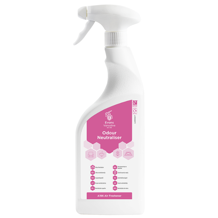Evans Odour Neutraliser RTU - Bactericidal Deodoriser - Case of 6x750ml