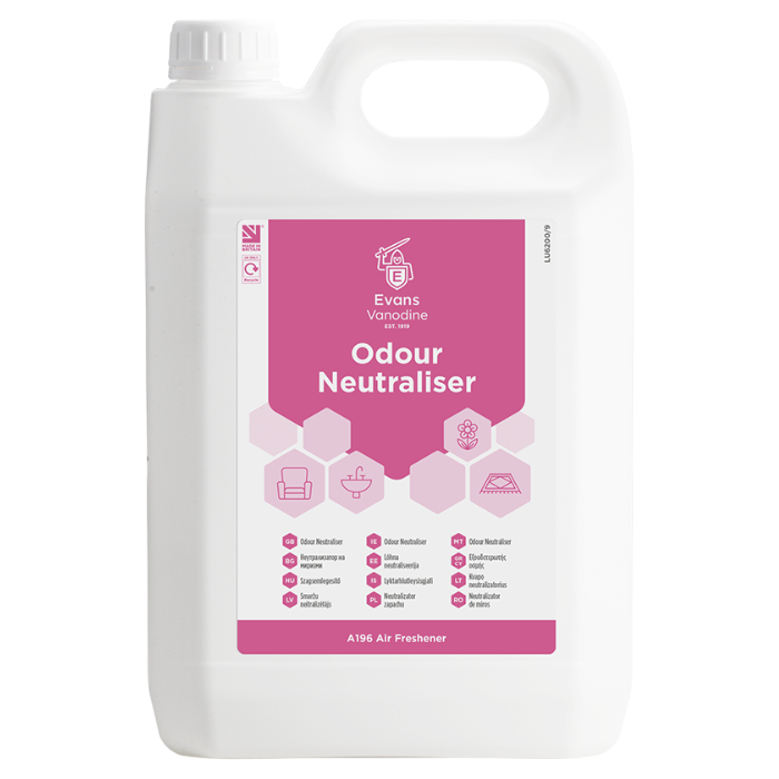 Evans Odour Neutraliser Refill - Bactericidal Deodoriser - Case of 2x5L