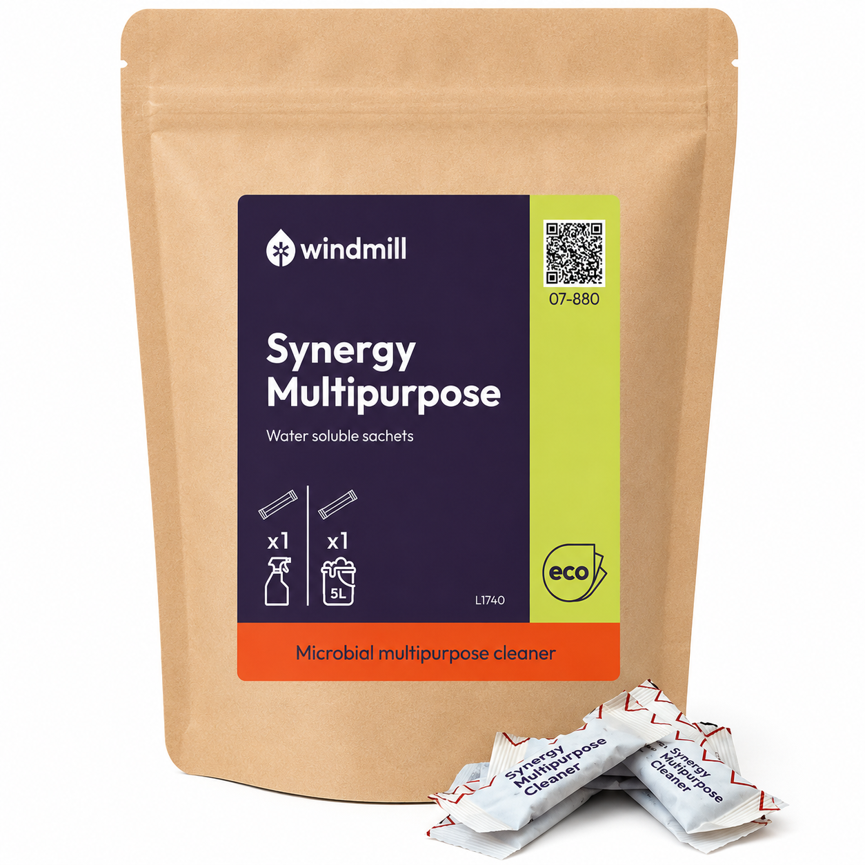 Windmill Synergy Multipurpose - Biological Multipurpose Cleaner Water Soluble Sachets - Pack of 150
