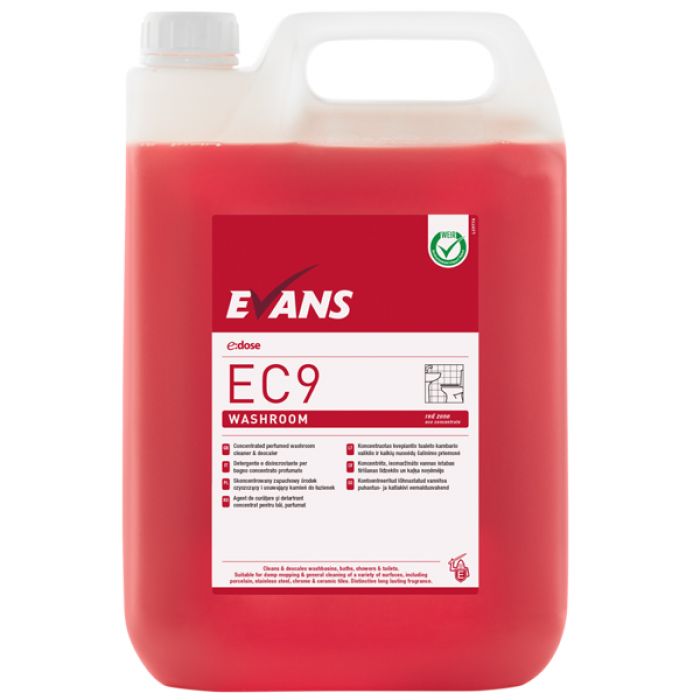 Evans EC9 Washroom Bactericidal Cleaner and Descaler Refill - 2x5L