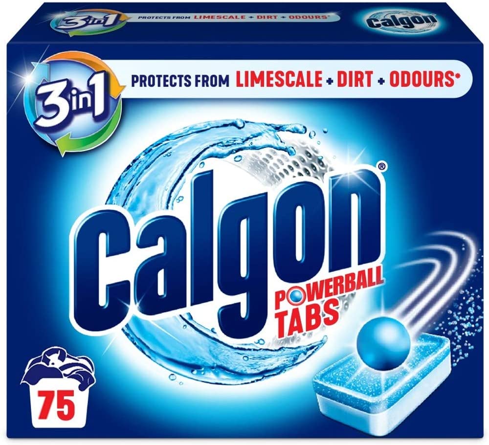 Calgon 3-in-1 Washing Machine Water Softener, 75 Tablets