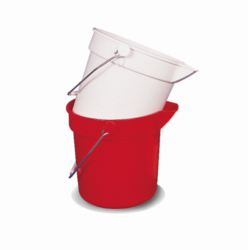 Prochem White Bucket with Handle, Lip & Volume Markings - 10L
