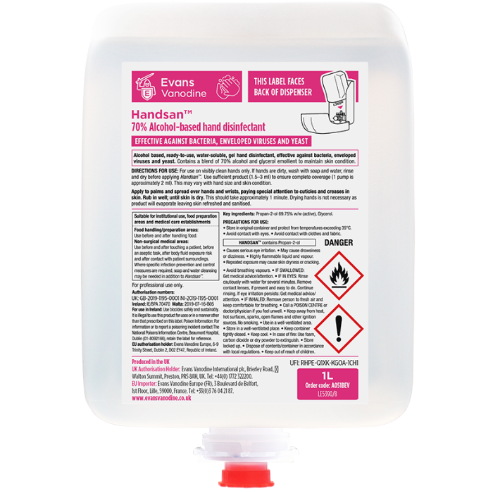 Evans Evolve Handsan - Hand Sanitiser Cartridge