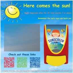 Sun Screen Board Kit inc Wall Board, Dispenser & Sun Screen Cartridge