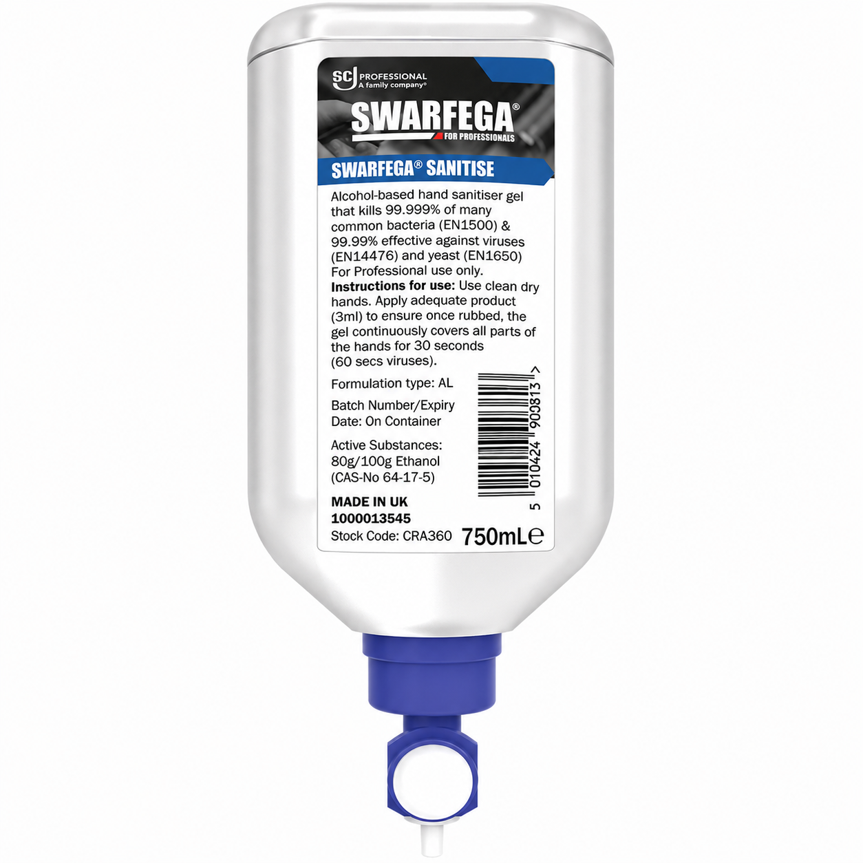 SC Johnson Swarfega® Sanitise - Alcohol based Hand Sanitiser Gel