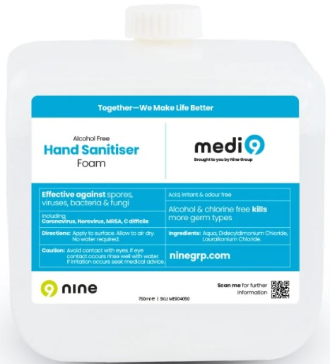 Medi9 Hand Foam Wall Dispenser Refill - 6 x 750ml