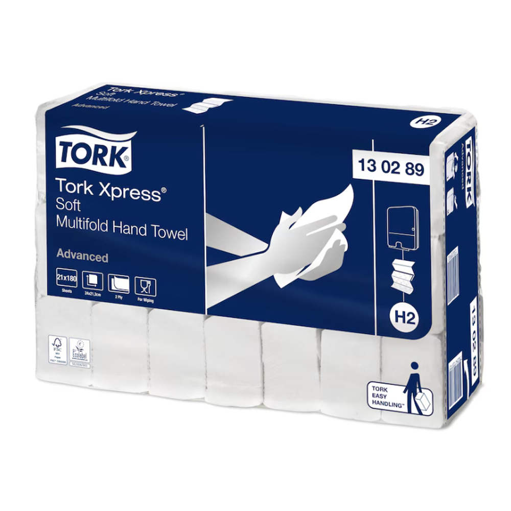TorkH2 Xpress - Soft Multifold Hand Towel - 2 Ply - Case of 3,780
