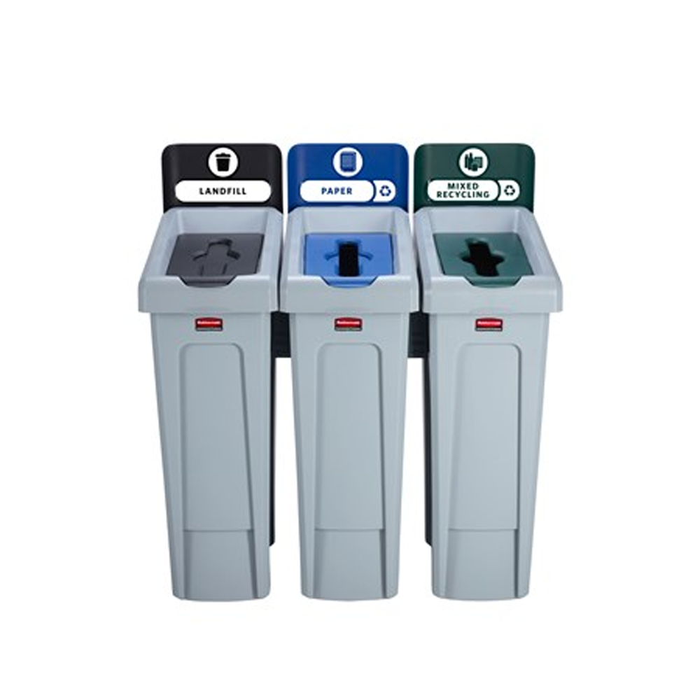 Rubbermaid Slim Jim Recycling - 3 Bin Station