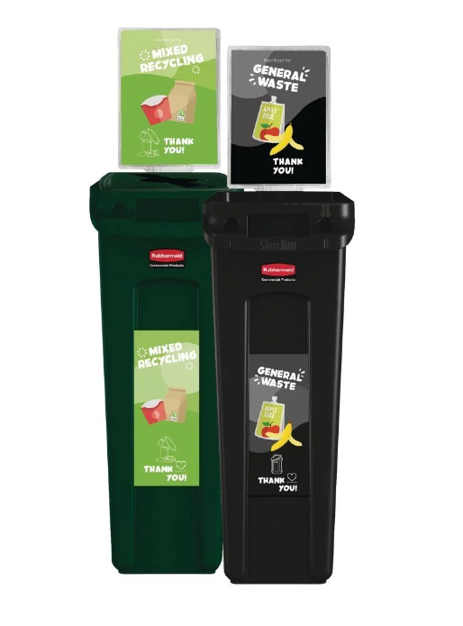Slim Jim 2 Bin Recycling Station for Schools