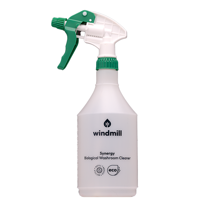 Synergy Washroom Cleaner Trigger Spray Bottle/Head - Windmill Refill - 750ml