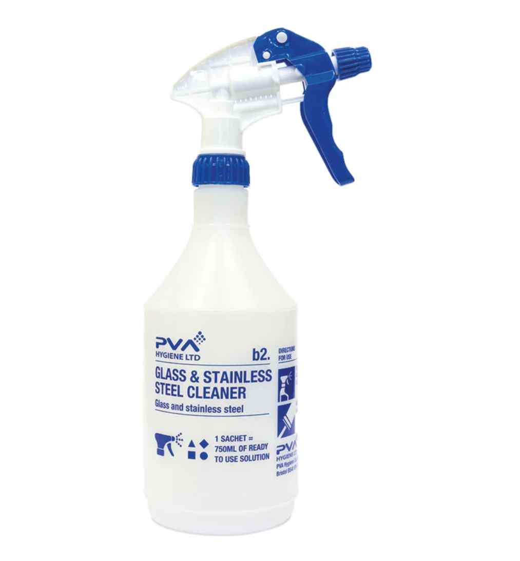 PVA Glass & Stainless Steel Cleaner Screen Printed Empty Trigger Spray Bottle