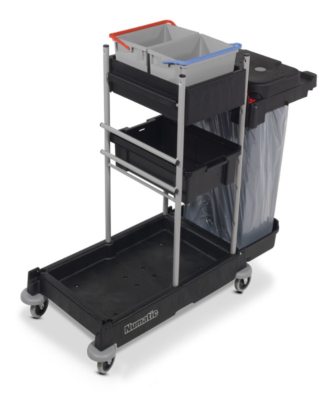 Numatic SM1705 Servo-Matic Trolley - Complete with Red/Blue Handled Hand Bucket