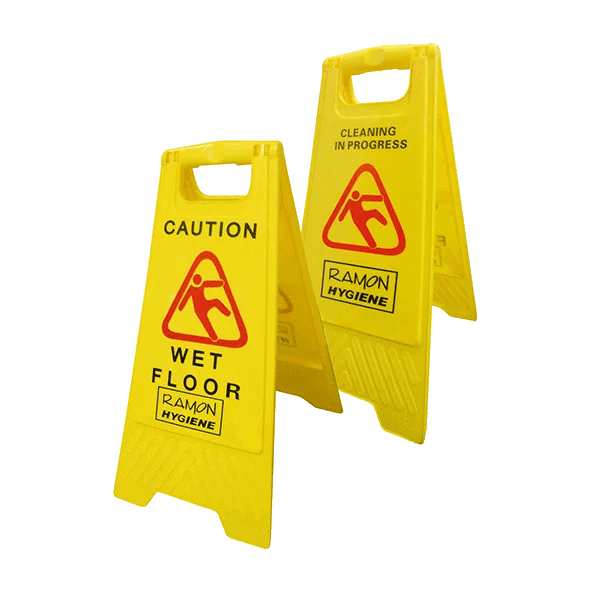 Folding Safety Sign - Wet Floor/Cleaning in Progress - Each - Yellow