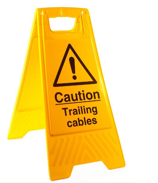 Hill Brush Folding Sign - Caution Wet Floor/Trailing Cables 