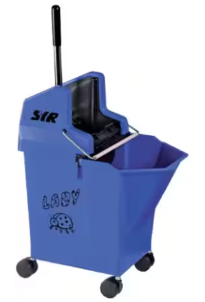 Lady Mop Bucket and Wringer on Castors Blue