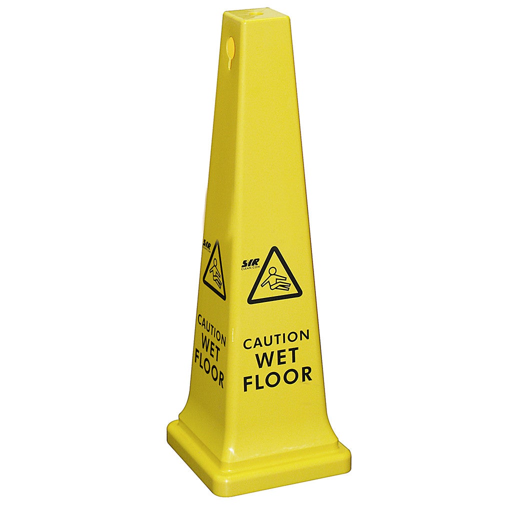 Floor Cone Safety Sign - Caution Wet Floor