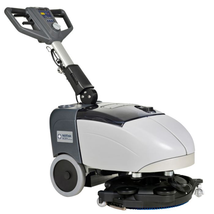 Nilfisk SC351: 14" Disc Scrubber Drier inc Charger, Battery, Drive Board & Brush