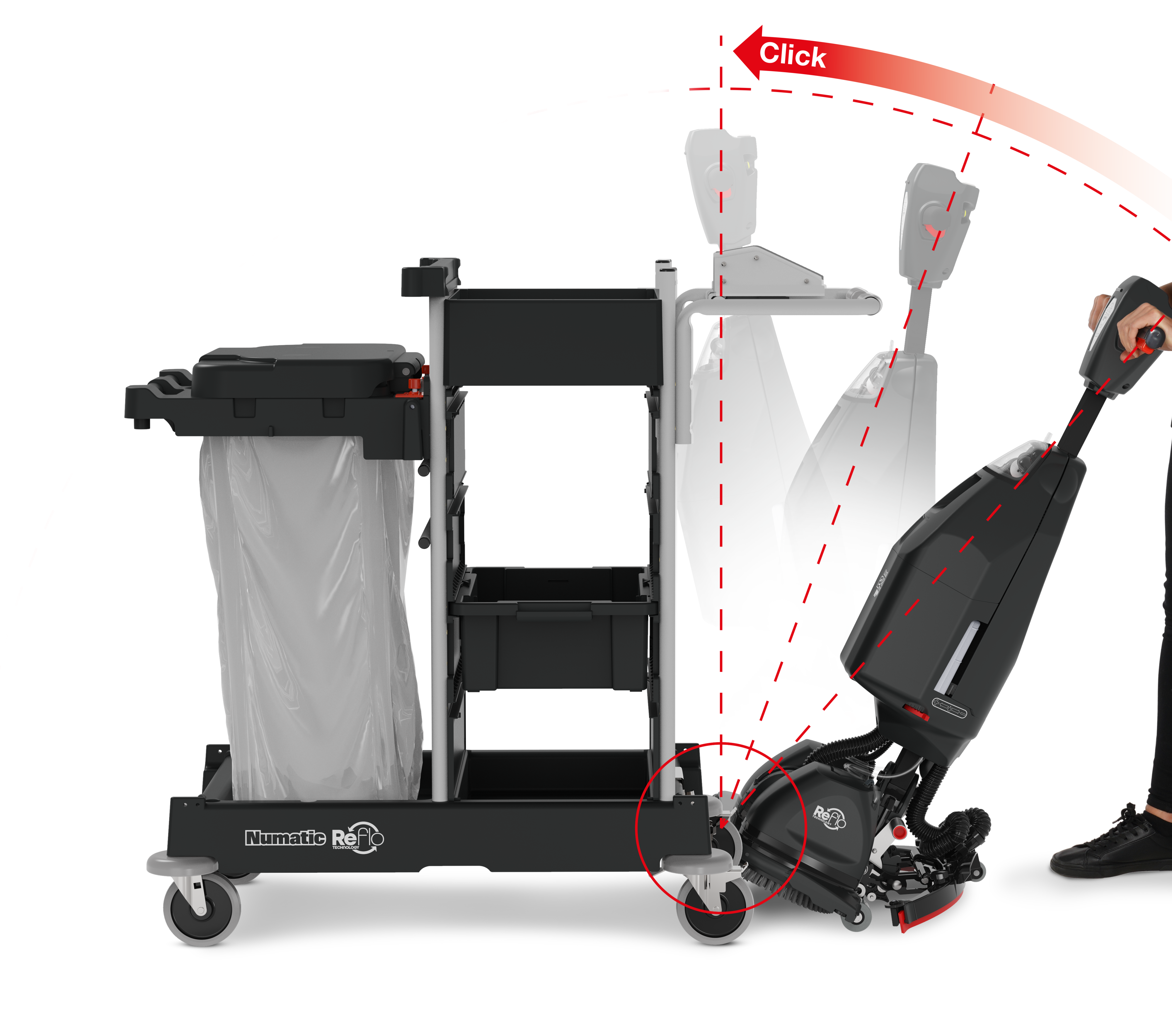 Numatic SM5 Cleaning Trolley with 244nx Transport Bracket