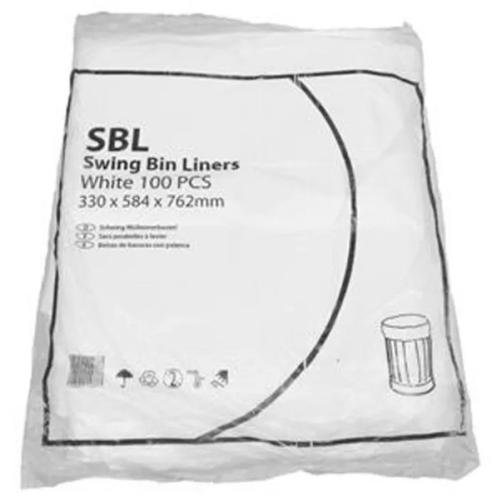 Swing Bin Liners - Light Duty - Box of 1000/45L - White