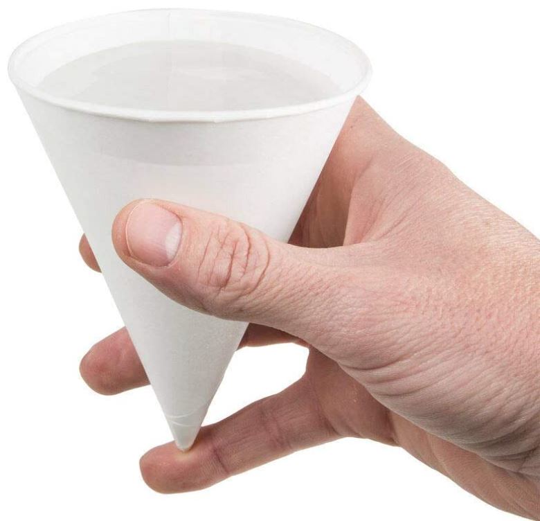 Single Wall Cone Cups - 4oz - Paper - Box of 5000 - White