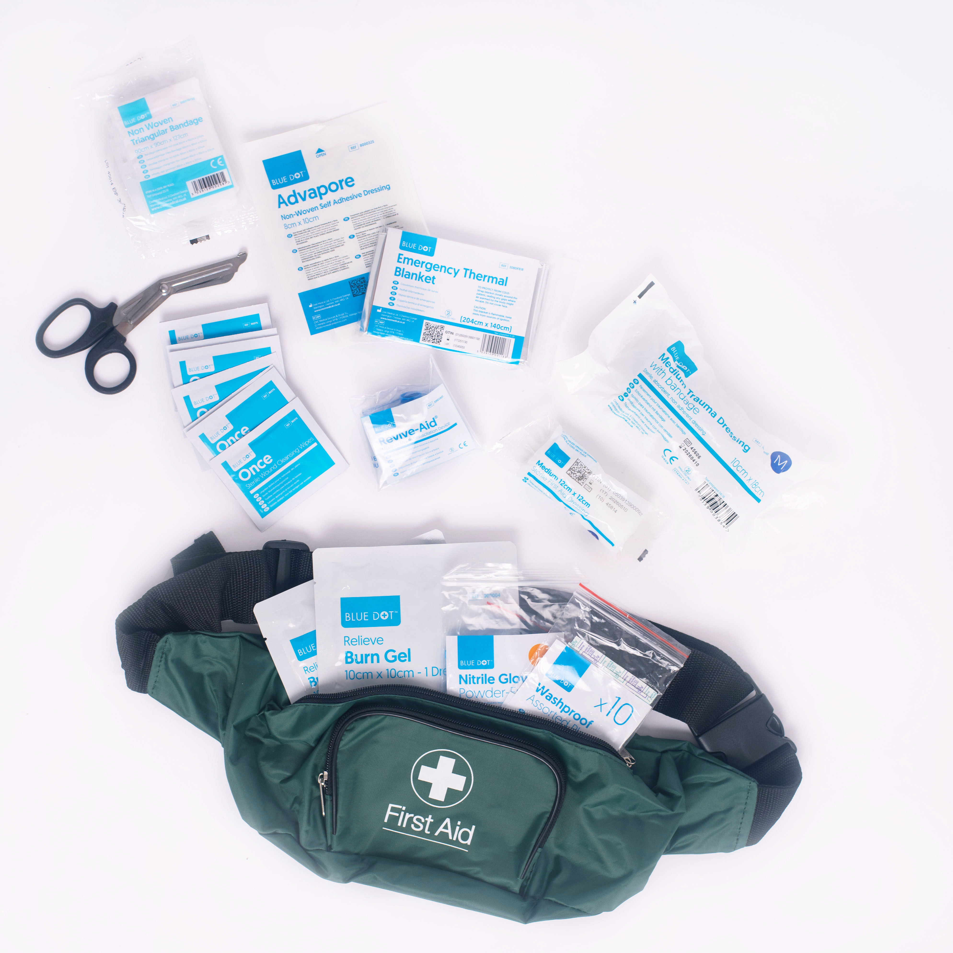 Blue Dot BS 8599-1 Travel First Aid Kit in Bum Bag