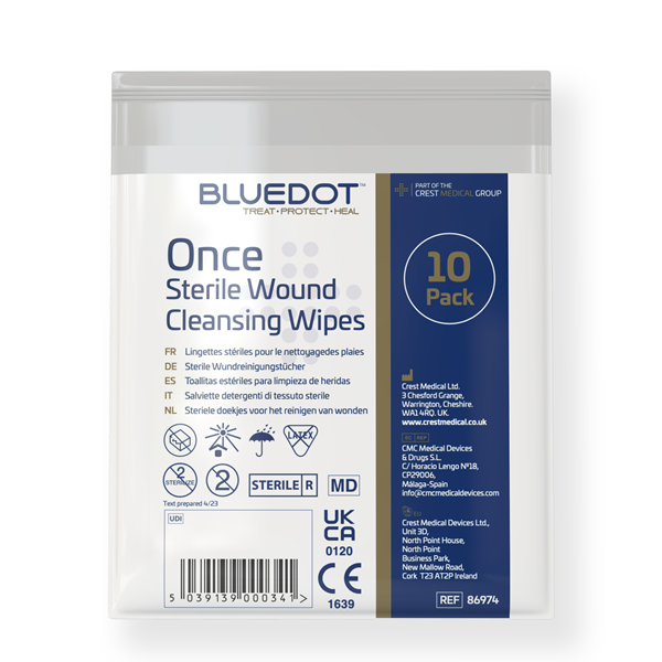 Sterile Cleansing  Wipes - Blue Dot - Bag of 10