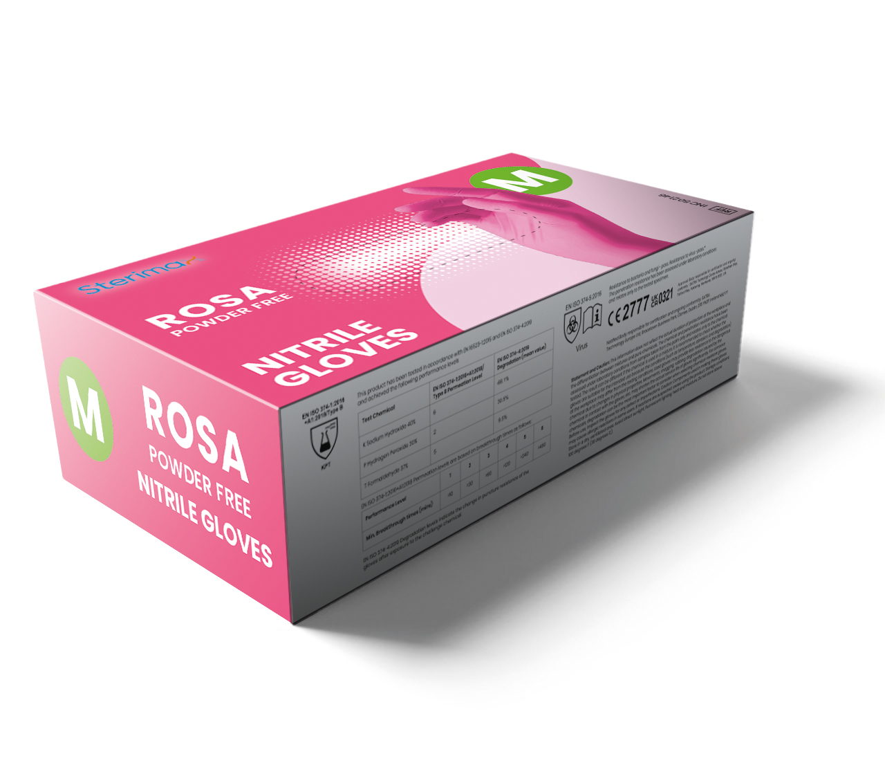 Nitrile Powder Free Disposable Gloves Pink - Box of 100