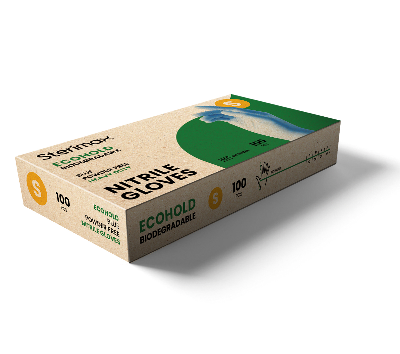 Sterimax Ecohold Biodegradable Blue Nitrile Gloves - Box of 100 