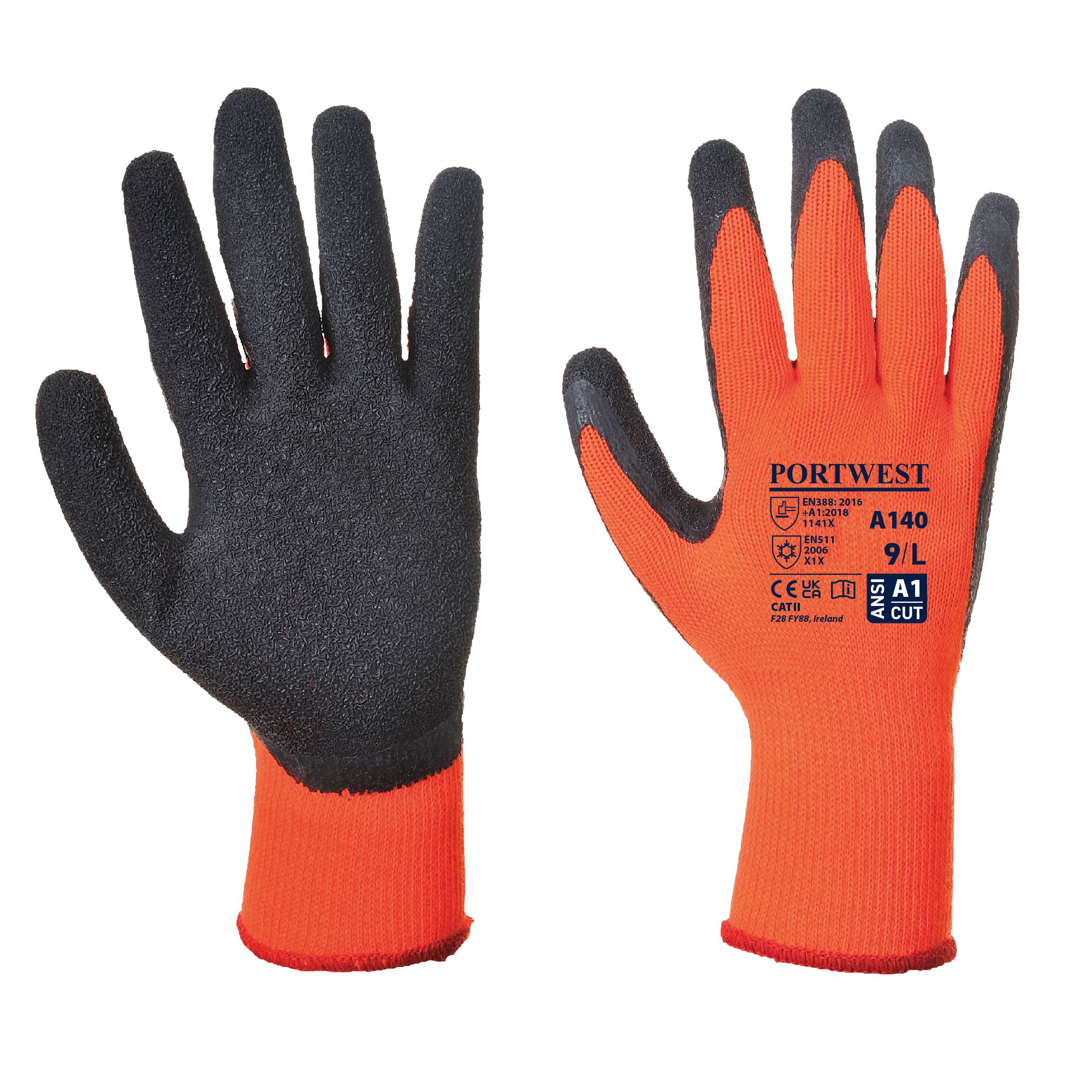 Thermal Grip Glove - Orange/Black