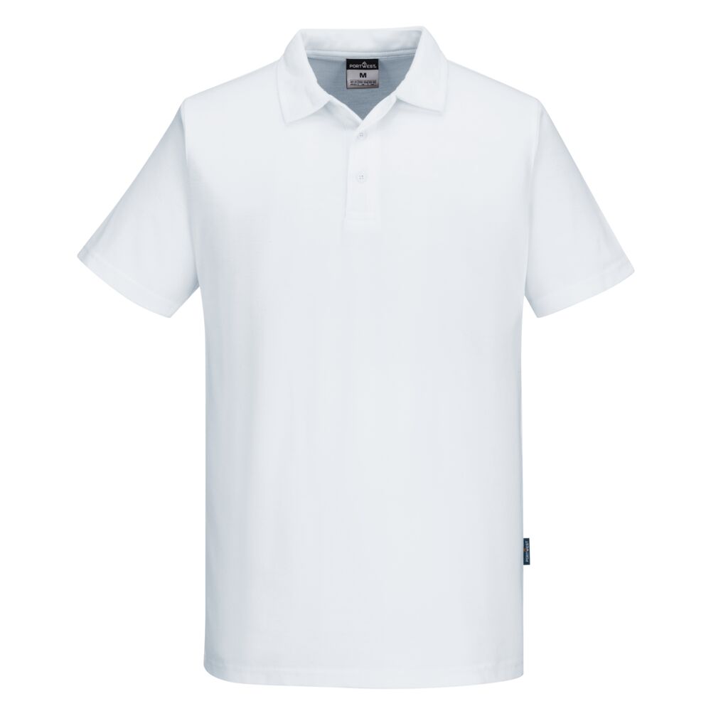 Portwest Mesh Air Pro Polo Shirt Short Sleeve - White