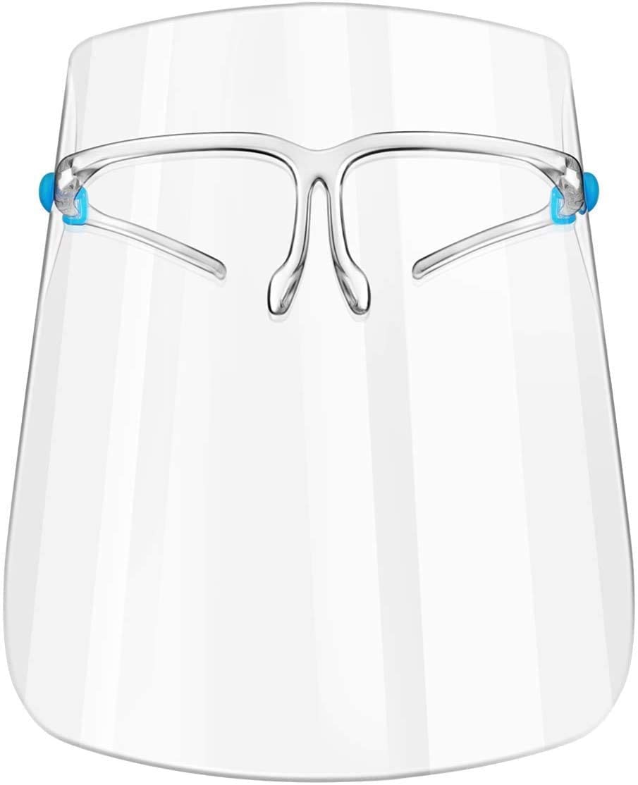 Clip on Face Shield Visor with Glasses