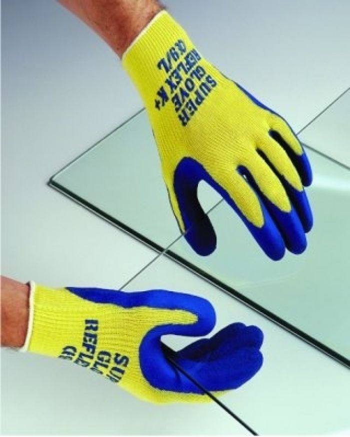 Reflex K Plus Kevlar Handling Glove with Latex Covering - Blue/Yellow