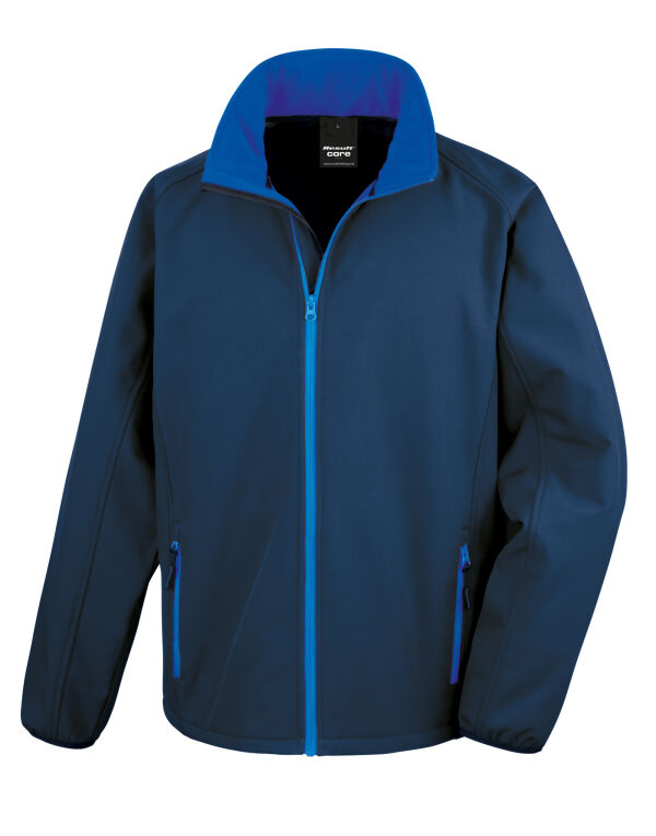 Men's Printable Softshell Jacket - Navy/Royal Blue