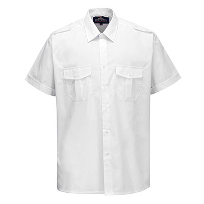 Short Sleeved Pilot Shirt - White