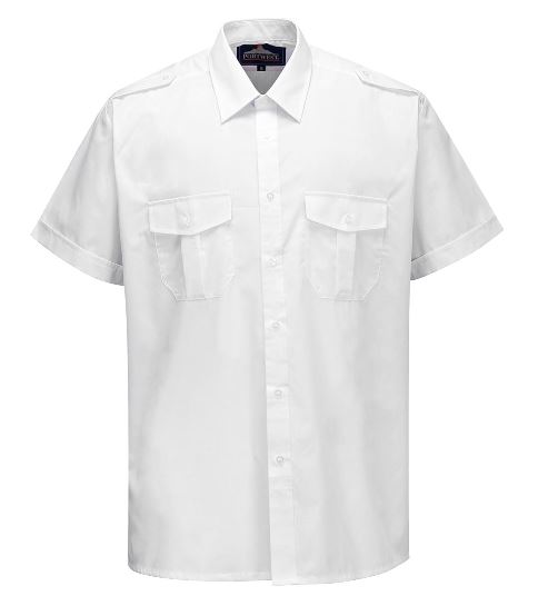 Short Sleeved Pilot Shirt - White