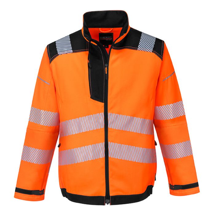 PW3 Hi-Vis Work Jacket - Orange/Black